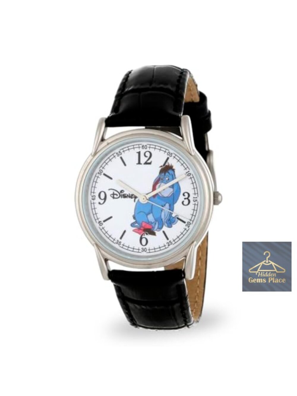 Disney Winnie the Pooh Men's Watch – Eeyore Quartz Timepiece, Faux Leather Strap